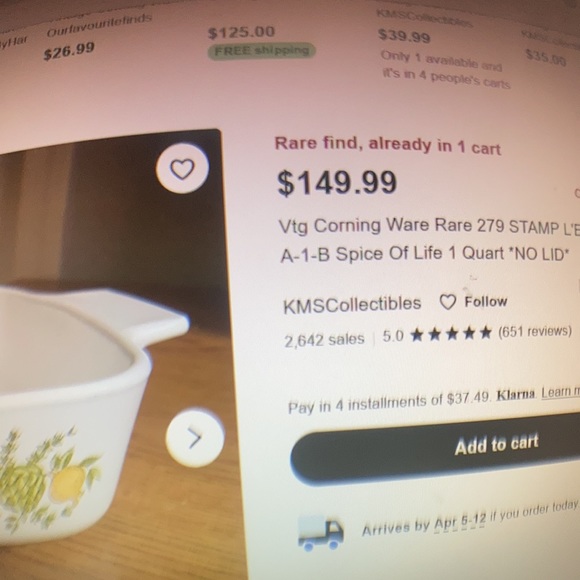 Vintage and rare 1Q A-1-B Corning Ware "l'Echalote # 279 - Picture 6 of 6